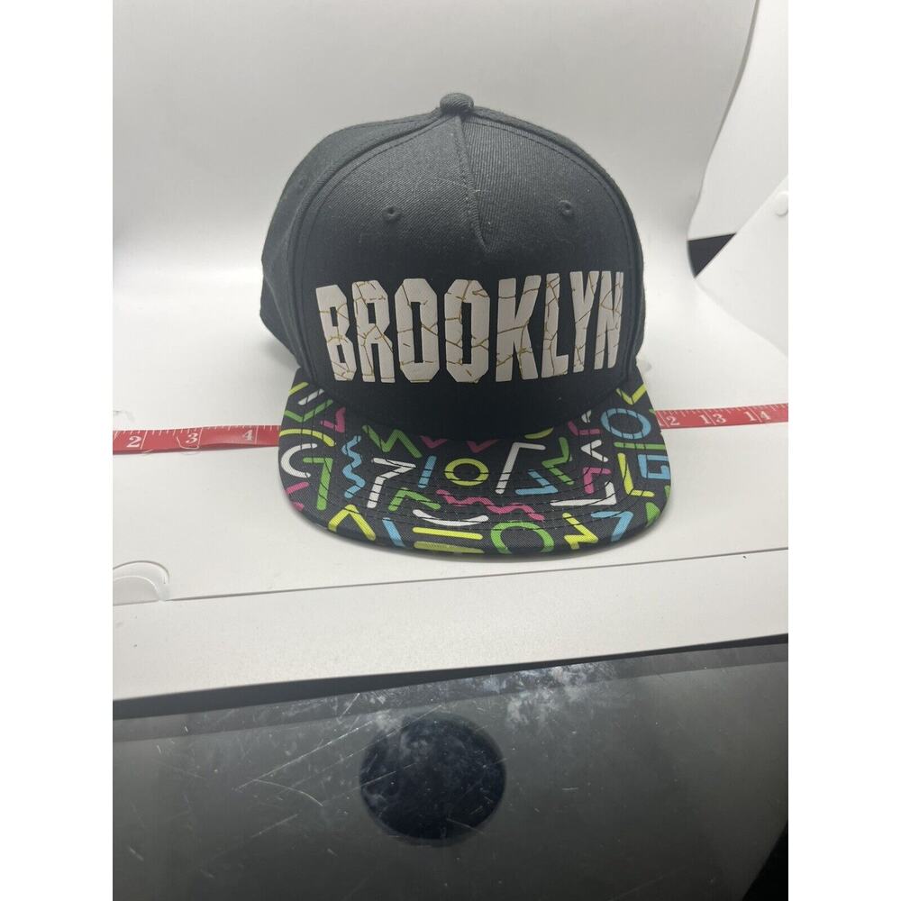 Brooklyn Hat Co., Baseball Cap, Black w/ Multi-color Bill, One Size